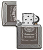 Jack Daniel's Black Ice Windproof Lighter with its lid open and unlit