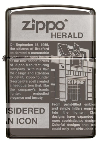 Zippo Newsprint Design Windproof Lighter Front View