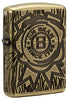 Front shot of Jim Beam® Armor® Antique Brass Windproof Lighter standing at a 3/4 angle