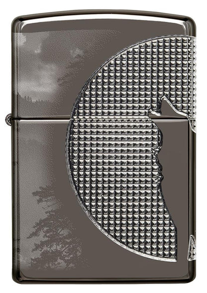 Front shot of Wolf Design Armor® Black Ice® Windproof Lighter