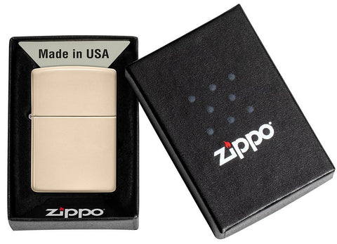 Classic Flat Sand Windproof Lighter in its packaging