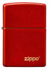Front of Classic Metallic Red Matte Zippo Logo Windproof Lighter