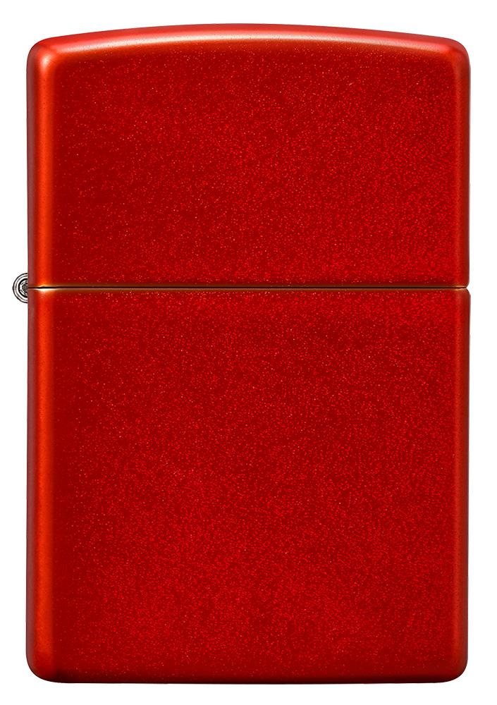 Front of Metallic Red Matte Windproof Lighter