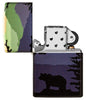 Bear Landscape Design 540 Color Windproof Lighter with its lid open and unlit
