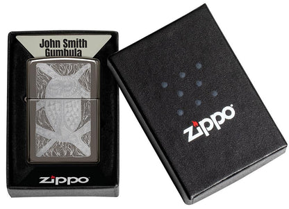 John Smith Gumbula Owl Black Ice® Windproof Lighter in its packaging