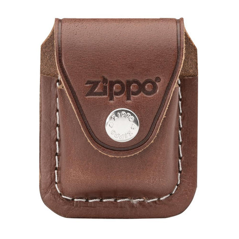 Front image of Brown Lighter Pouch- Clip