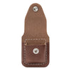 Brown Lighter Pouch- Clip with the clip and flap lifted open 