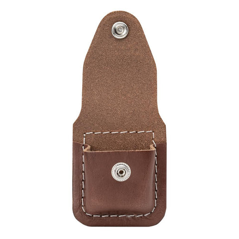 Brown Lighter Pouch- Loop with the front flap open