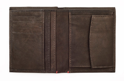 Leather Vertical Wallet Mocca Zippo