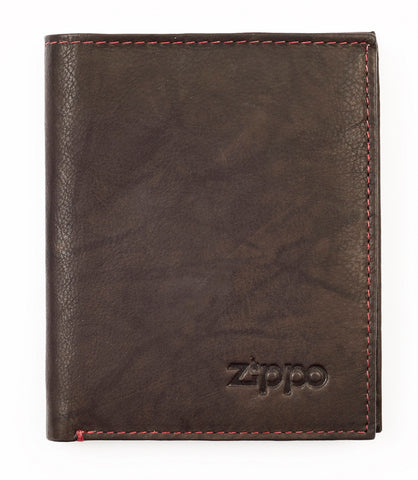 Leather Vertical Wallet Mocca Zippo