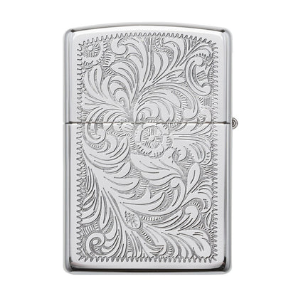 High Polish Chrome Venetian Design with Initial Pane Back View