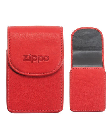 Leather Red Cigarette Case Zippo