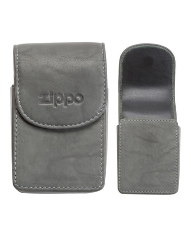 Leather Grey Cigarette Case Zippo